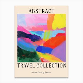 Abstract Travel Collection Poster United States Of America 2 Canvas Print