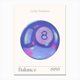 8 Ball Retro Balance Angel Numbers 888 Canvas Print