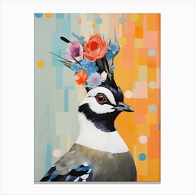 Bird With A Flower Crown Lapwing 1 Canvas Print