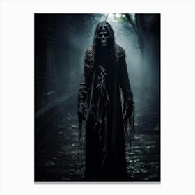 Ancient Health Frightened Daemon Human Rip Costume Scarey Afraid Invisible Evil Spook Ma (16) Canvas Print