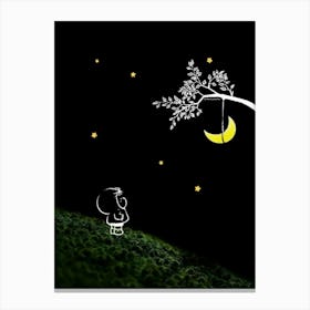 Snoopy And The Moon Canvas Print