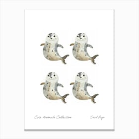 Cute Animals Collection Seal Pup 3 Canvas Print