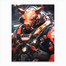 Futuristic Pig 2 Canvas Print