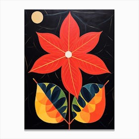 Poinsettia 4 Hilma Af Klint Inspired Flower Illustration Canvas Print