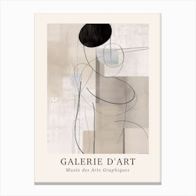 Galerie D'Art Abstract Black And White Lines 3 Canvas Print
