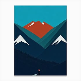 Laax, Switzerland Modern Illustration Skiing Poster Canvas Print