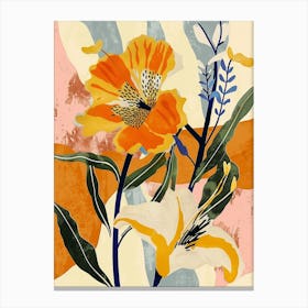 Colourful Flower Illustration Portulaca 4 Canvas Print