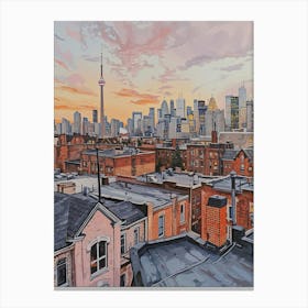 Toronto Rooftops Morning Skyline 4 Canvas Print