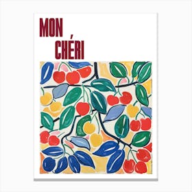 Mon Cheri Poster Cherries Matisse Style 3 Canvas Print