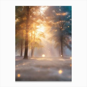 Rays Of Light In The Forest 4 Canvas Print