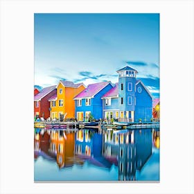 Colorful Houses On The Water 1 Canvas Print