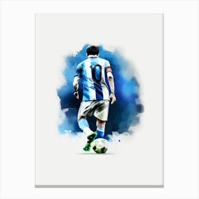 Lionel Messi Watercolour Argentina Football World Cup Canvas Print