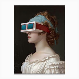 Lady With 3d Glasses Canvas Print