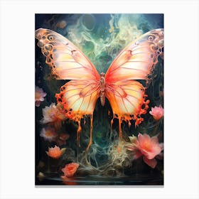 Butterfly In The Water Canvas Print