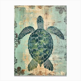 Ornamental Sea Turtle Wallpaper Style 8 Canvas Print