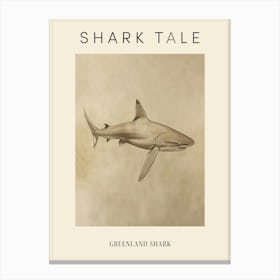 Greenland Shark Vintage Illustration 4 Poster Canvas Print