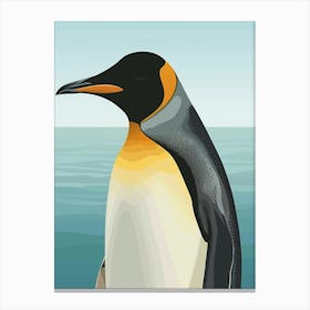 Emperor Penguin Bleaker Island Minimalist Illustration Illustration 2 Canvas Print
