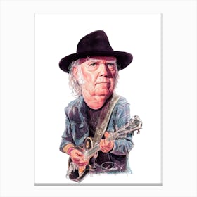 Neil Young Watercolor Canvas Print