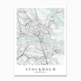 Stockholm Sweden Street Map Minimal Color Canvas Print