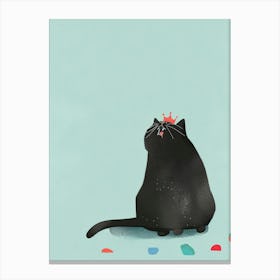 Black Cat With Crown 2 Canvas Print