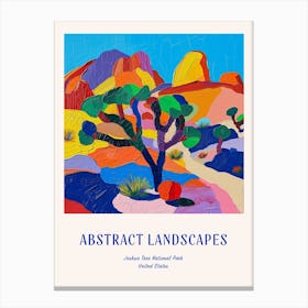 Colourful Abstract Joshua Tree National Park Usa 3 Poster Blue Canvas Print