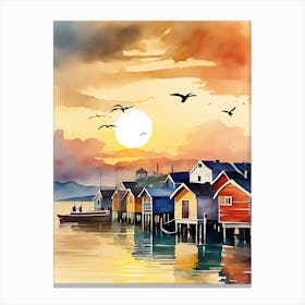 Watercolor House Painting Canvas Print