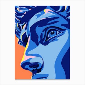 Portrait Of A Man blue Canvas Print