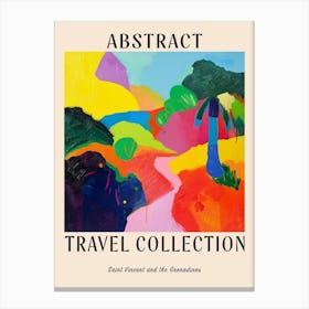 Abstract Travel Collection Poster Saint Vincent And The Grenadines 2 Canvas Print
