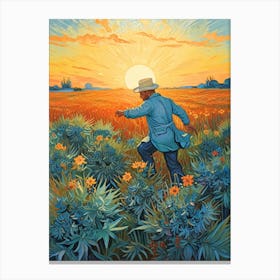 Man In A Field Canvas Print