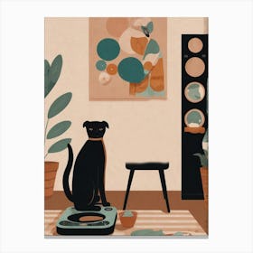 Cat On A Scale Canvas Print