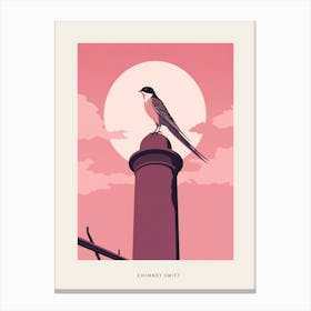 Minimalist Chimney Swift 3 Bird Poster Canvas Print
