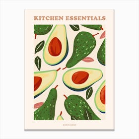 Avocado Pattern Illustration Poster 2 Canvas Print