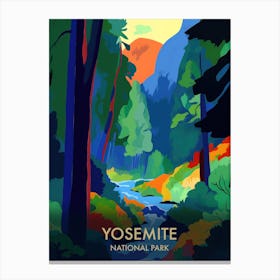Yosemite National Park Matisse Style Vintage Travel Poster 2 Canvas Print