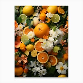 Flowers And Citrus 14 Canvas Print