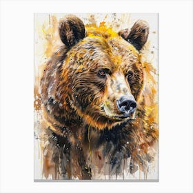 Grizzly Bear Pastel Watercolour 4 Leinwandbild