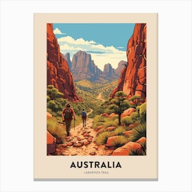 Larapinta Trail Australia Vintage Hiking Travel Poster Canvas Print