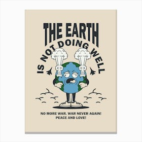 Retro Wall Art Vintage Decor Retro Cartoon Retro Vintage Wall Art The Earth Is Not Doing Well Trendy Retro Poster Canvas Print