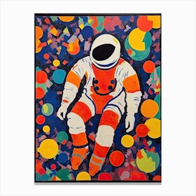 Astronaut Colourful Illustration 7 Canvas Print