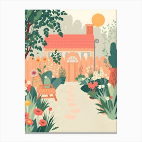 Illustration Of A Garden Canvas Print