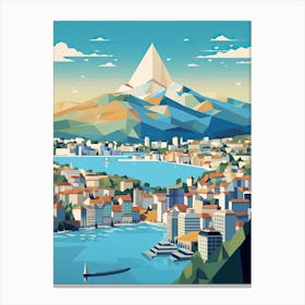 Geneva, Switzerland, Geometric Illustration 2 Canvas Print