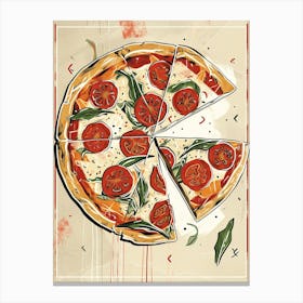 Art Deco Inspired Geometric Pizza 1 Canvas Print
