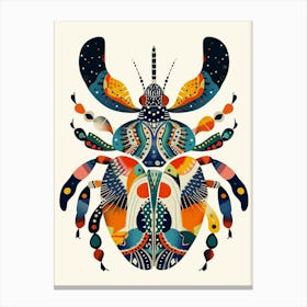 Colourful Insect Illustration Beetle 13 Canvas Print