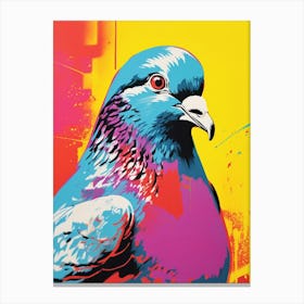 Andy Warhol Style Bird Pigeon 3 Canvas Print