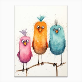 Birds On A Branch Canvas Print