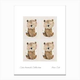 Cute Animals Collection Bear Cub 4 Canvas Print