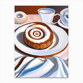 Cinnamon Roll Bakery Product Acrylic Painting Tablescape Canvas Print