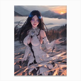 Anime Pastel Dream Hyper Realistic Megan Rain Model Body Beaut 1 Canvas Print