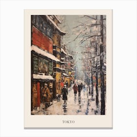 Vintage Winter Painting Poster Tokyo Japan Canvas Print