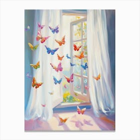 Pastel Schmetterlinge Malerei, Sommer Artprint, bunte fliegende Schmetterlinge 1 Canvas Print