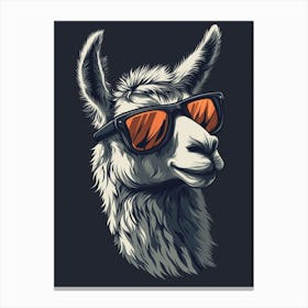 Funny Llama with sunglasses Canvas Print